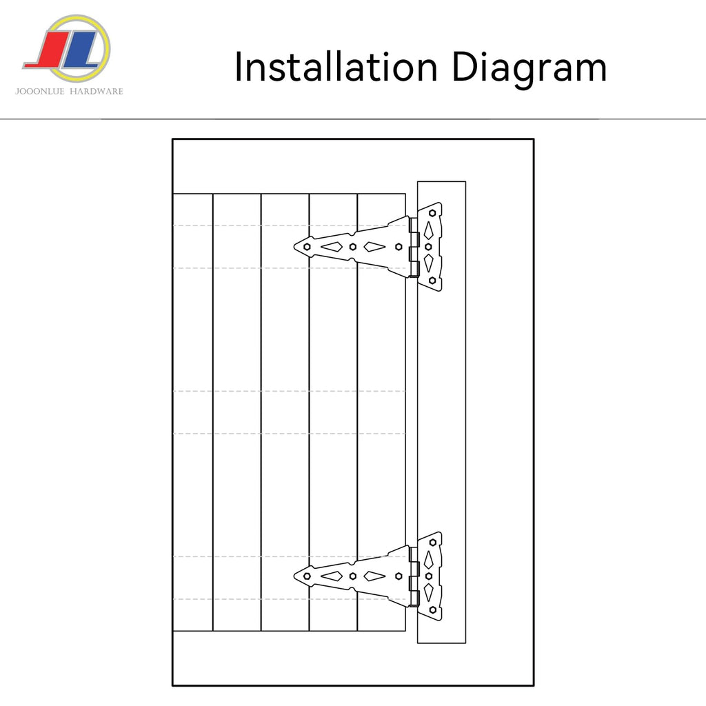 Gate Hinges, Heavy Duty T-Hinge for Wood Fence, 1 Pack