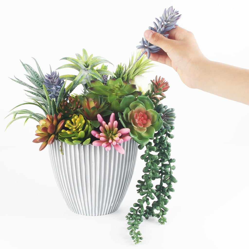 25 Pcs Artificial Succulent Plants Fake Succulents Assorted Unpotted Suitable Garden Interior Decor
