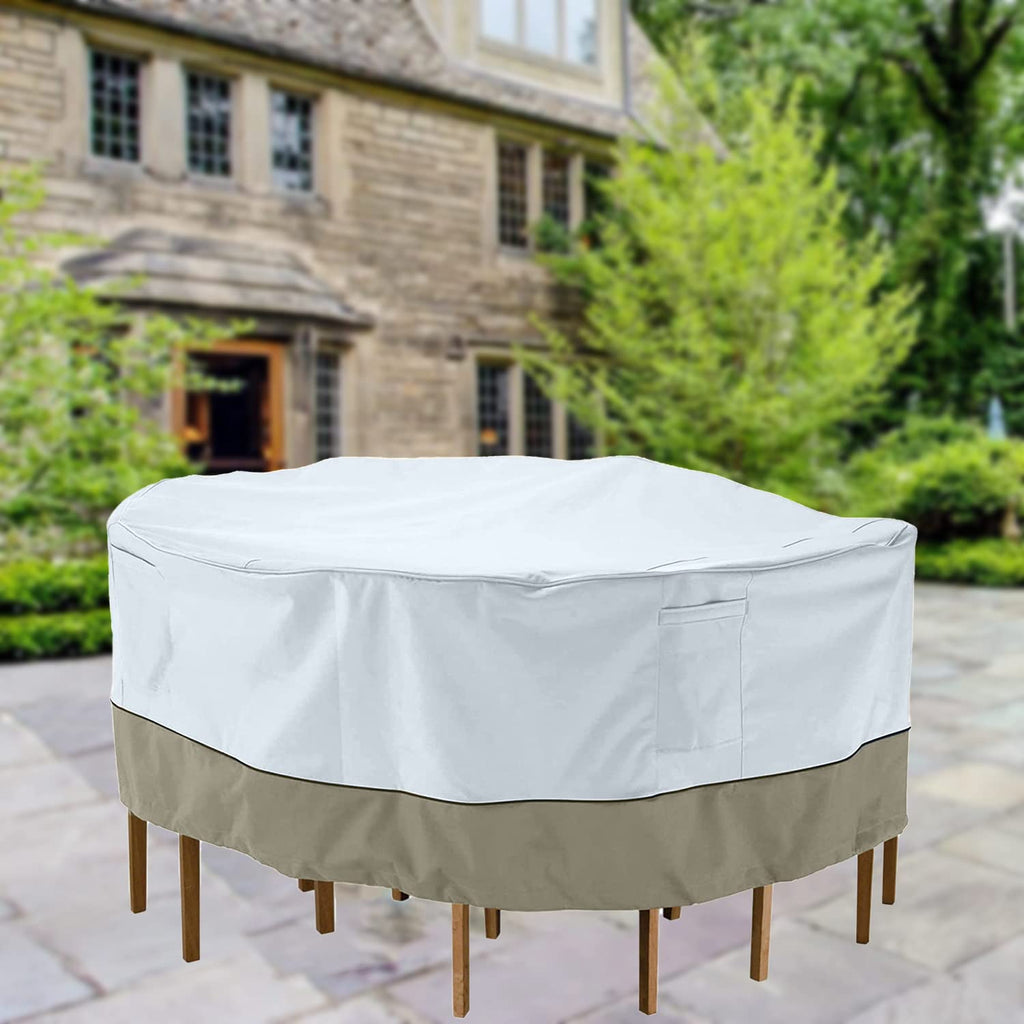 [] Medium 96 in. Round Patio Table with Chairs Cover 96L x 96W x 29H