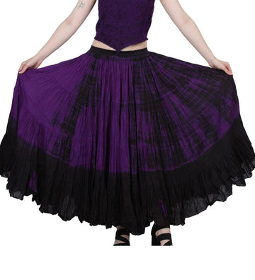 Women's American 25 Yard Cotton Skirt (Violet Tie Dye)