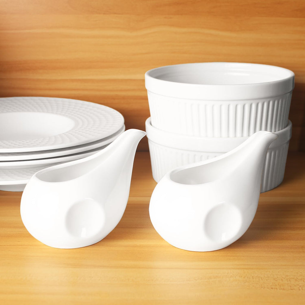 Gravy Boat Small Creamer Pitcher Set, Coffee Milk Gravy Boat, Fine Porcelain With Lip Spout, For Gravy, Warming