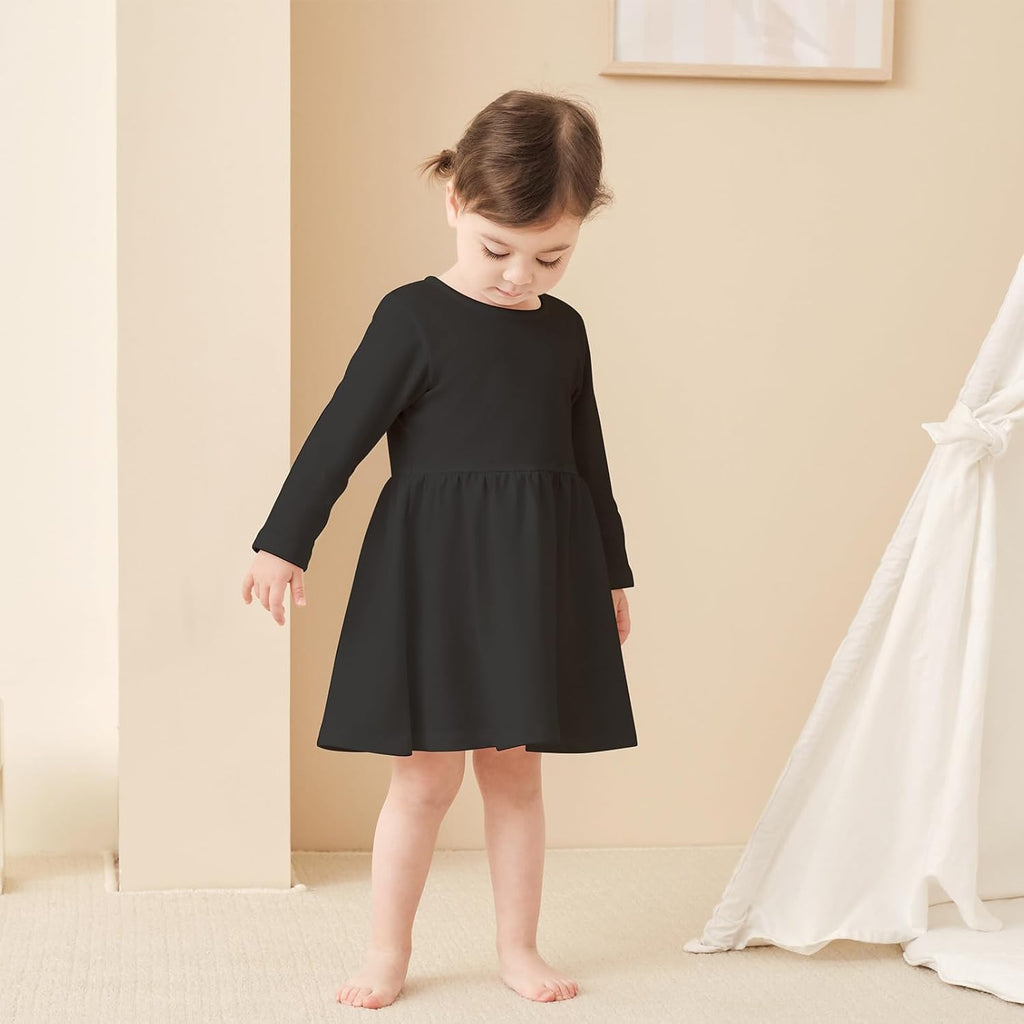 Baby Toddler Girl Dress Playwear Solid Color Dresses