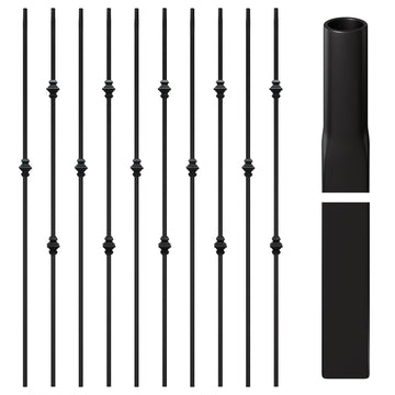 10-Pack Iron Balusters for Staircase Interior, Knuckle Design