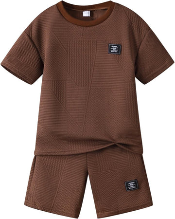 Tween Boys Clothes Summer Short Sleeve Top & Shorts Set Piece Casual Outfit