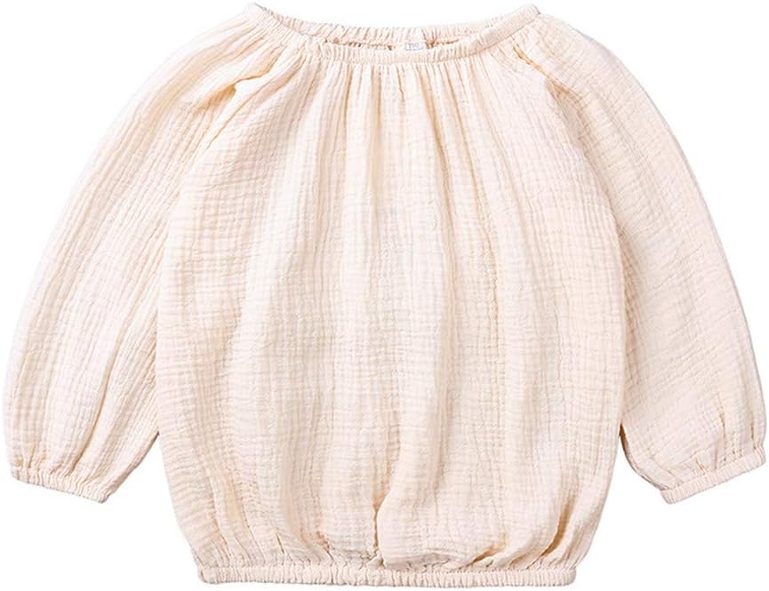 Unisex Baby Cotton Linen Blend Long Sleeve Top and Bloomer Shorts