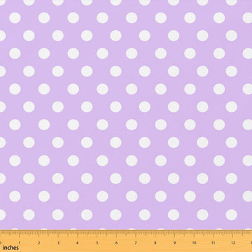 Polka Dots Fabric by The Yard, Purple White Soft Polyester No Stretch Fabric for Sewing Lover, Abstract Geometric