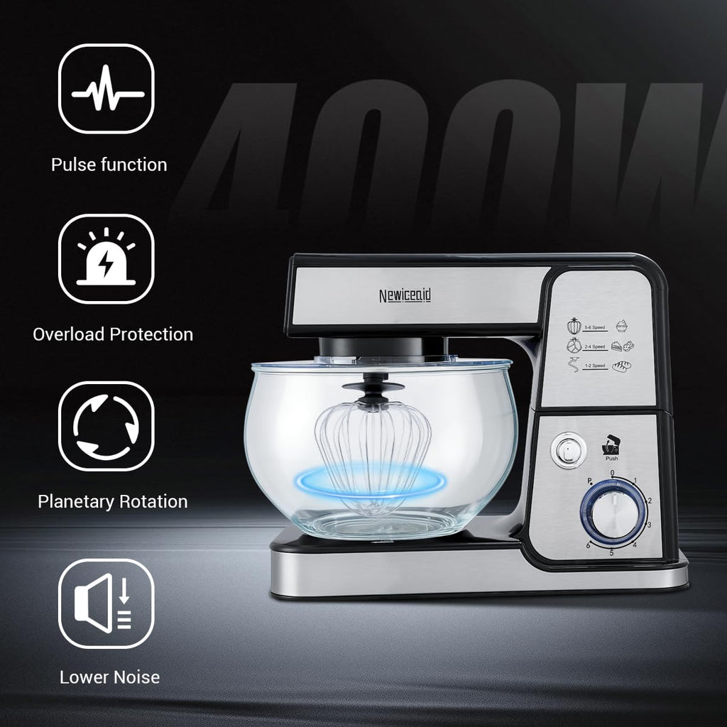 Stainless Steel 6-Speed 5.3QT Stand Mixer
