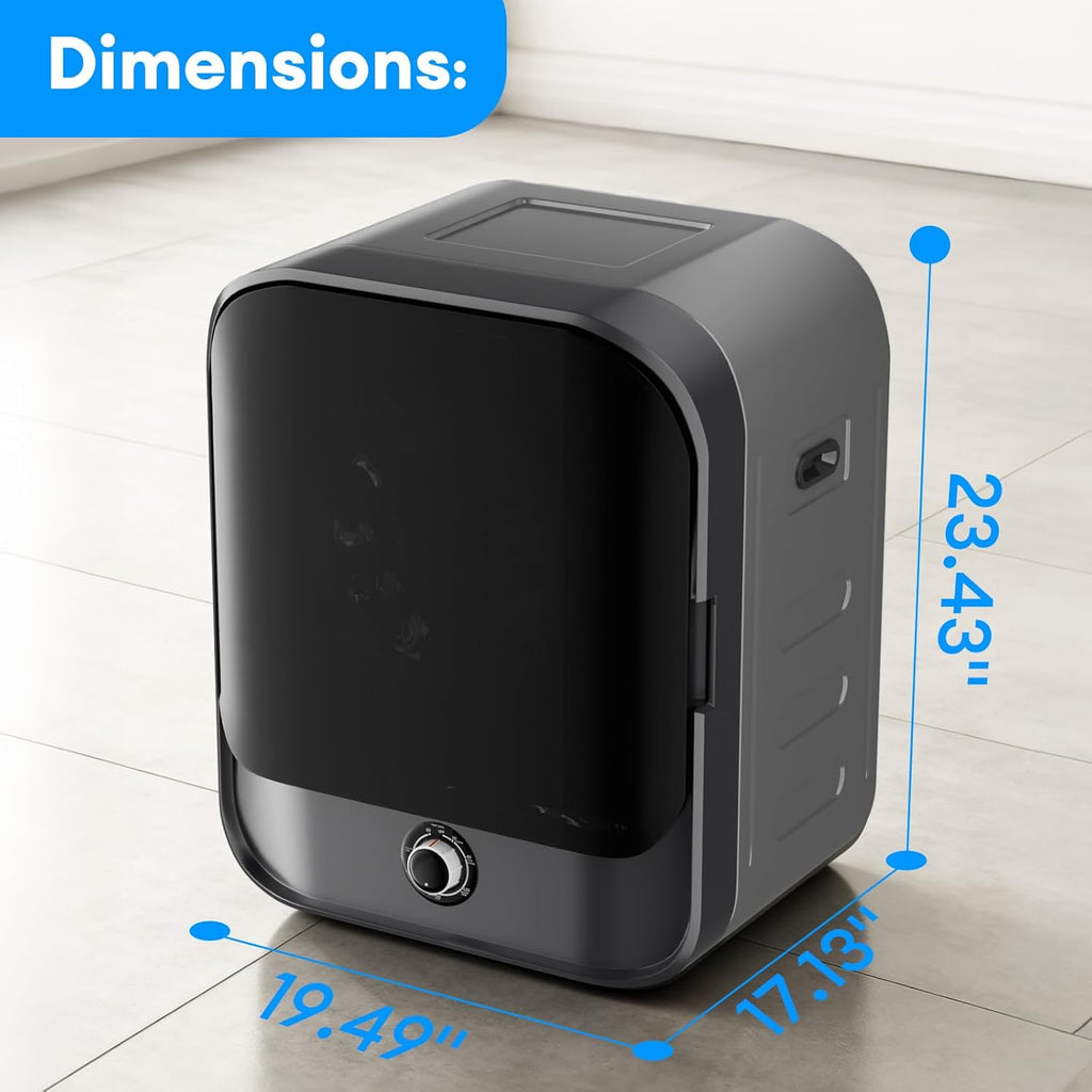 2.6 Cu.Ft. Portable Dryer for Laundry, 110V Compact Portable Clothes Dryer with Stainless Steel Tub & Control Knob