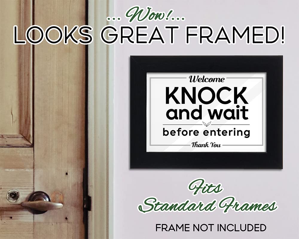 Essentials for Hosts - "Welcome, Please Knock and Wait Before Entering - Thank You!" - 4"x6" Acrylic Sign with