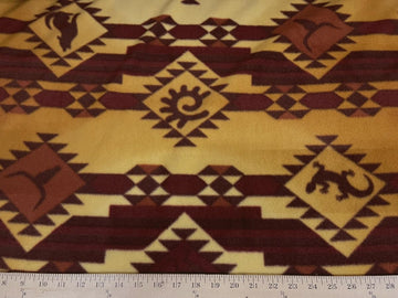 Southwest Rust Brown Fleece Fabric 475