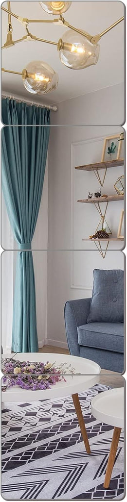 Wall Mirror Full Length, on Door Mirrors, Cheap Mirror Acrylic, shatterproof Gym Mirrors Gym, 8"X8"-4 Pcs, Workout Non