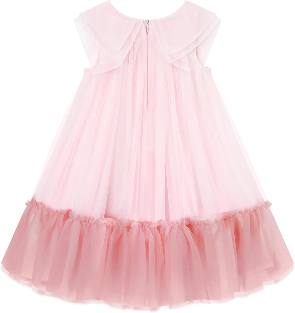 Little Girl Tulle Dress Sleeveless Toddler Girls Sundress 3