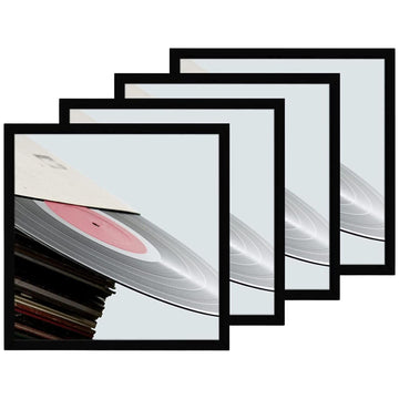 Vinyl Record Frame, 12.5 x 12.5 in, Black, 4 Pack
