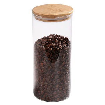 Glass Coffee Bean Container, 52.36 FL OZ (1550 ML), [Thickened Version] Glass Food Storage Jar with Airtight Seal
