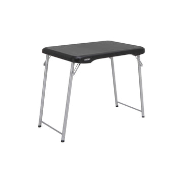 Stacking Compact Folding Table, 30 in. x 20 in., Black and Silver, Indoor/Outdoor