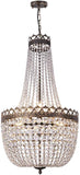 Crystal Chandelier Lights, 9 Lights French Empire Chandelier Lighting High Ceiling Hanging Pendant Light Fixture for Dining Living Room Foyer Kitchen Bedroom, Antique Bronze 19.69'' W A108-B08QY6K9SQ