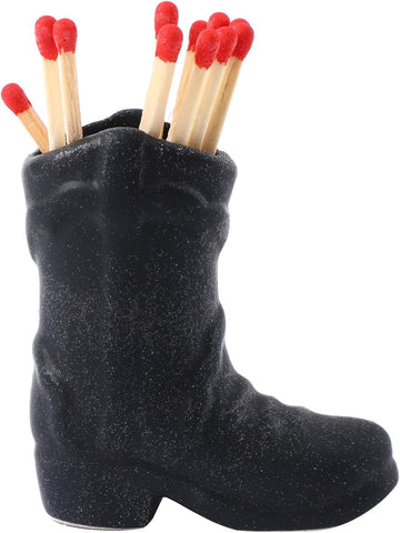Ceramic Match Holder, Cute Boot Match Holder with Striker, Decorative Match Box, Small Match Jar Holder, Functional