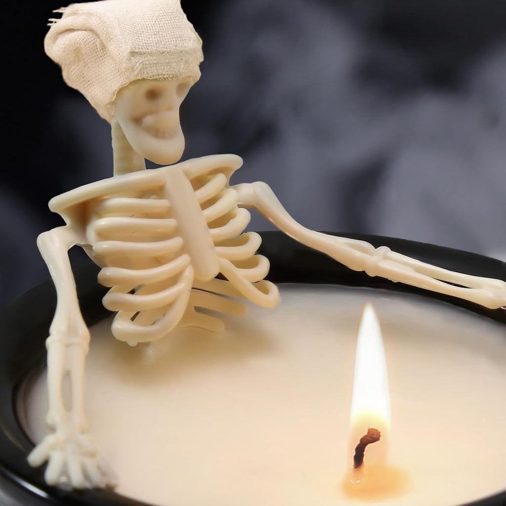 Halloween Decorations Indoor - Cute Skeleton Candles Decor - Set of 144