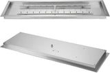 48 x 14 Inch Upgrade Rectangle Fire Pit Burner Pan Kit with H-Burner Natural Gas