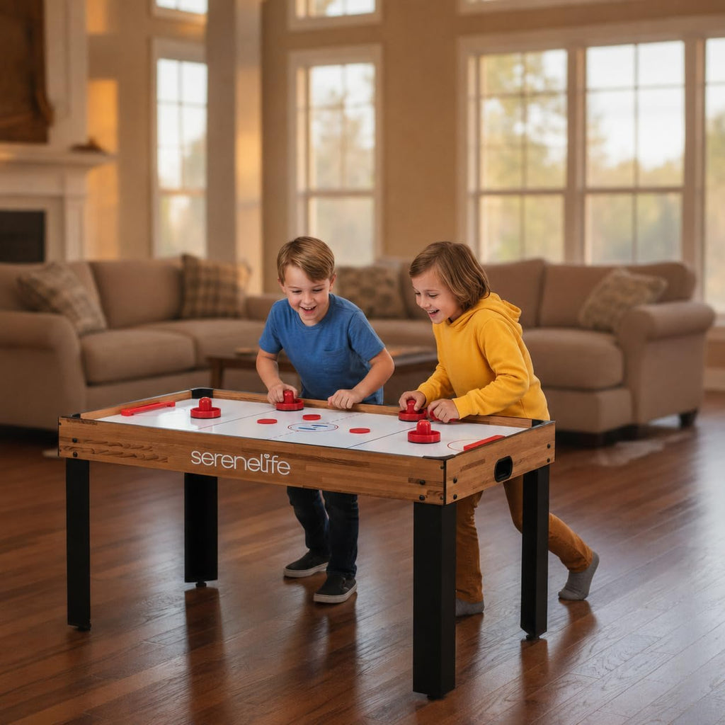 Multi Game Table, 48" Sports Arcade Games with Accessories, Ping Pong, Hockey, Pool Billiards, Soccer Foosball All in