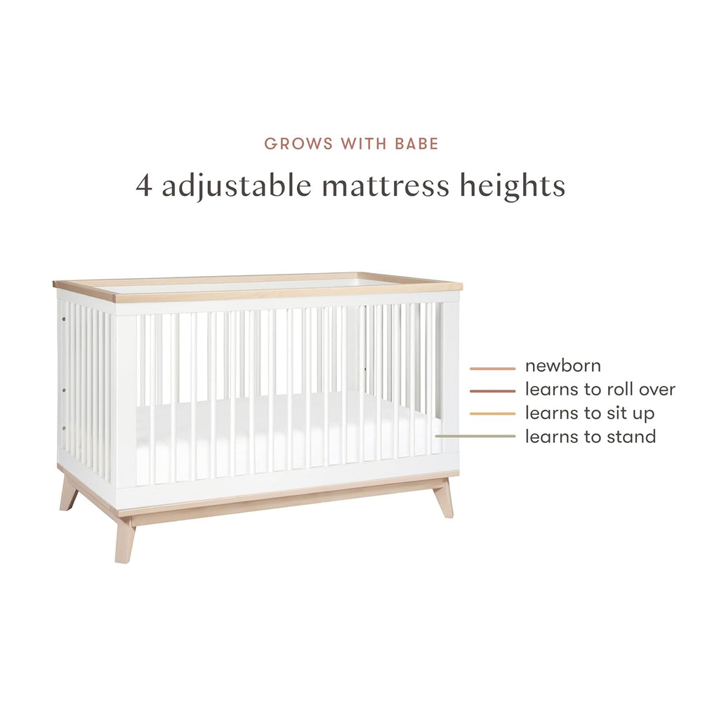 Scoot 3-in-1 Baby Crib Convertible to Wooden Toddler Bed, Daybed - GREENGUARD Gold Certified - Easy Assembly, Made of