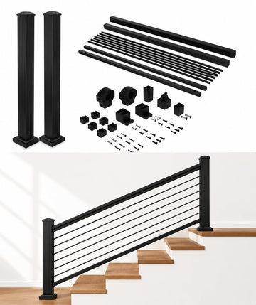 Plus Rod Rail Stair Kit, 1-6' Span x 36" High, Posts & Brackets