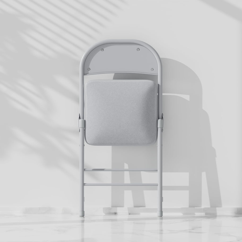 Folding Chairs Set, Indoor Outdoor, Neutral Grey