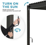 80S Louvered Pergola 10' x 10', Modern Style with Adjustable - Image 2