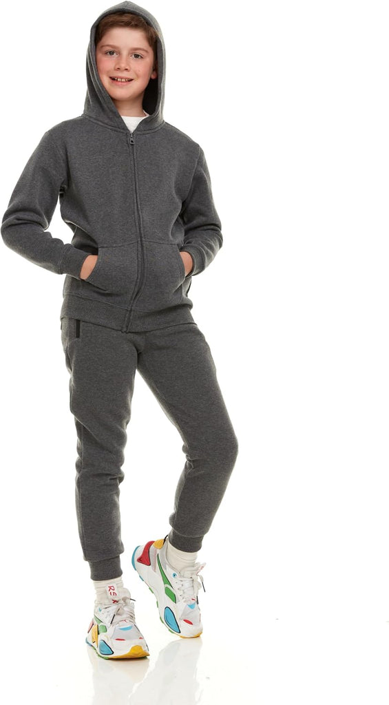 Boys Hoodies 3 Pack Fleece Pullover & Zip-Up Sweatshirts for Boys Kids Youth Plain Basic Everyday Wear