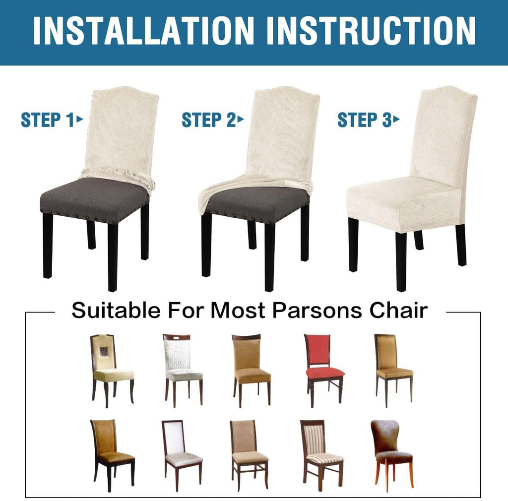H.VERSAILTEX Velvet Dining Chair Covers Stretch Chair Covers for Dining Room Set of 4 Parson Chair Slipcovers Chair