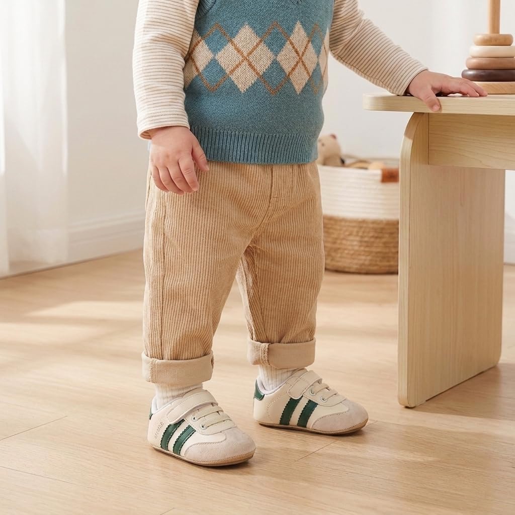 Baby Boys Girls Sneakers Toddler Non-Slip Soft Rubber Sole First Walking Shoes Infant Newborn Crib Dress Shoes