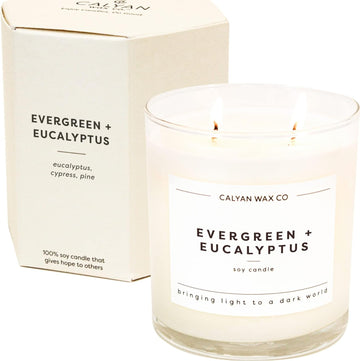 Evergreen & Eucalyptus 2 Wick Scented Candle - 37 Hour Burn