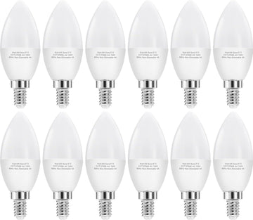 E12 LED Candelabra Bulbs 60W Equivalent, Warm White 2700K