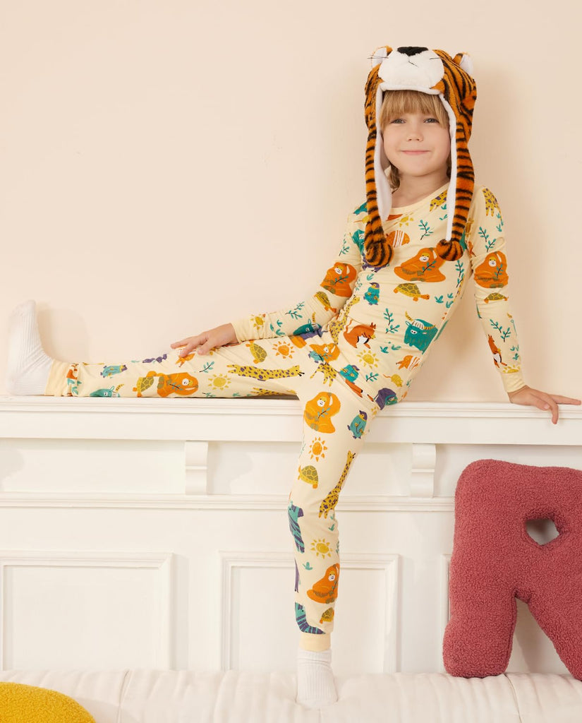 Bamboo Viscose Toddler Kids Pajamas Set, Long Sleeve Boys
