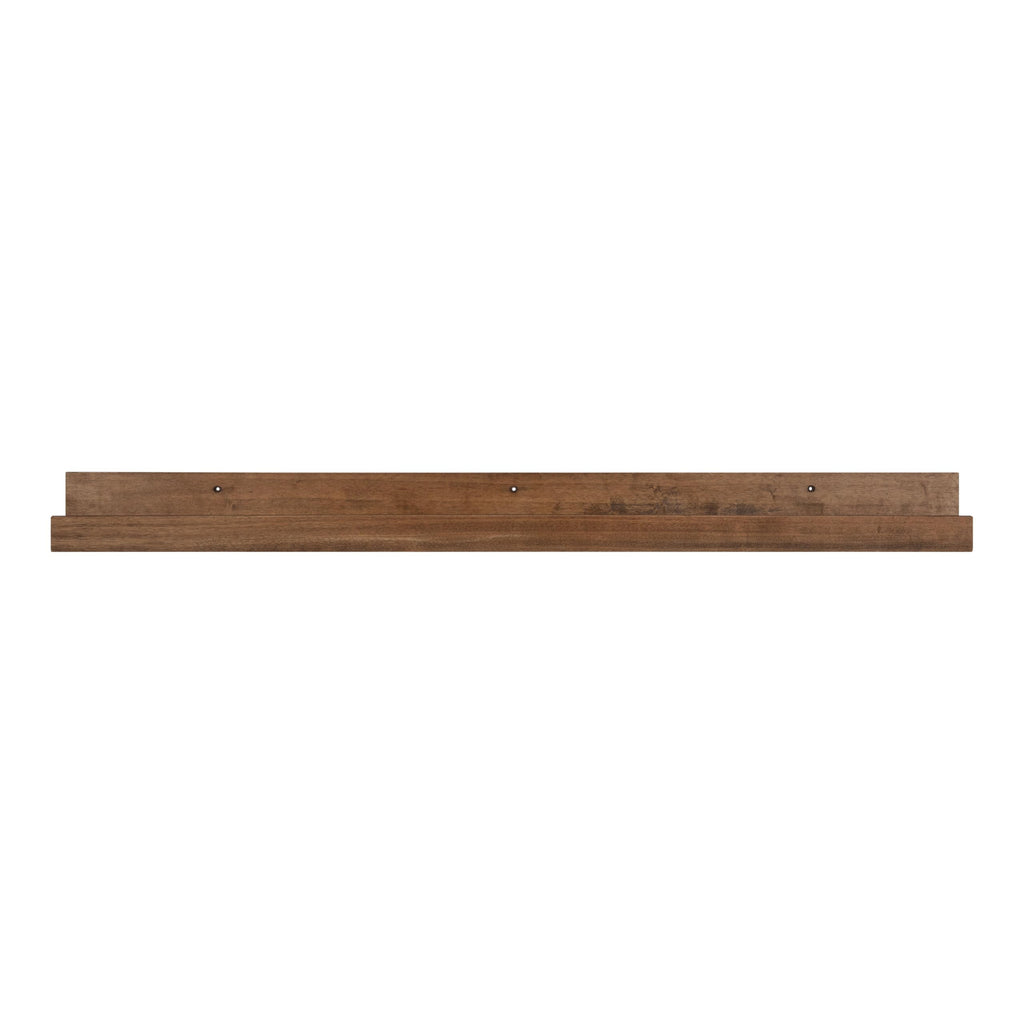 Levie Modern Floating Wall Shelf Picture Frame Holder Ledge, Rustic Natural Wood