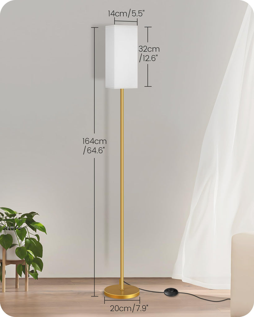 2Pack Floor Lamp, Pole Lamp with Foot Switch, Modern Standing Lampshade, Minimalist Freestanding Lamp (Bulb Not