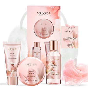 Birthday Gifts for Women Mom, Spa Gift Baskets for Her Wife - 5 Pcs Relaxing Self Care Gifts Set with Body Lotion &