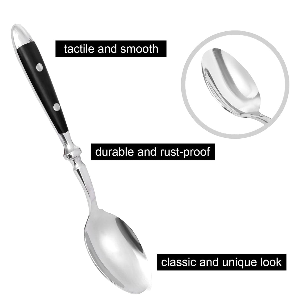 Retro 20-Piece Silverware Set, Stainless Steel Cutlery Set, Vintage Flatware Set with Black Bakelite Handle