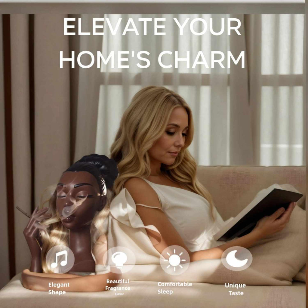 Elegant Head Incense Black Woman Burner, Modern Design, Stylish Incense Holder Black Women, Sophisticated Home Decor