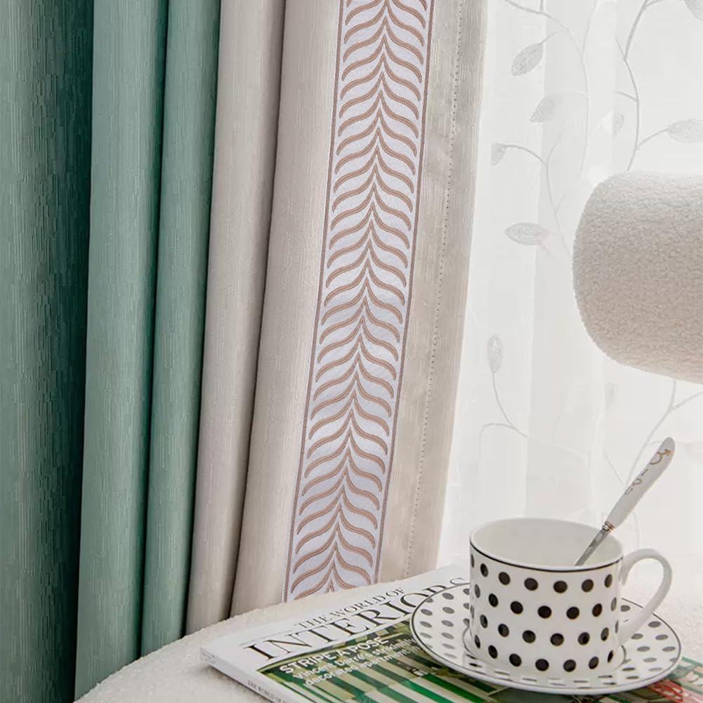 5M Jacquard Ribbon Trim 3.4 Inch Leaf Striped Jacquard Polyester Ribbons Camel Leaf Jacquard Woven - 5.5 Yards