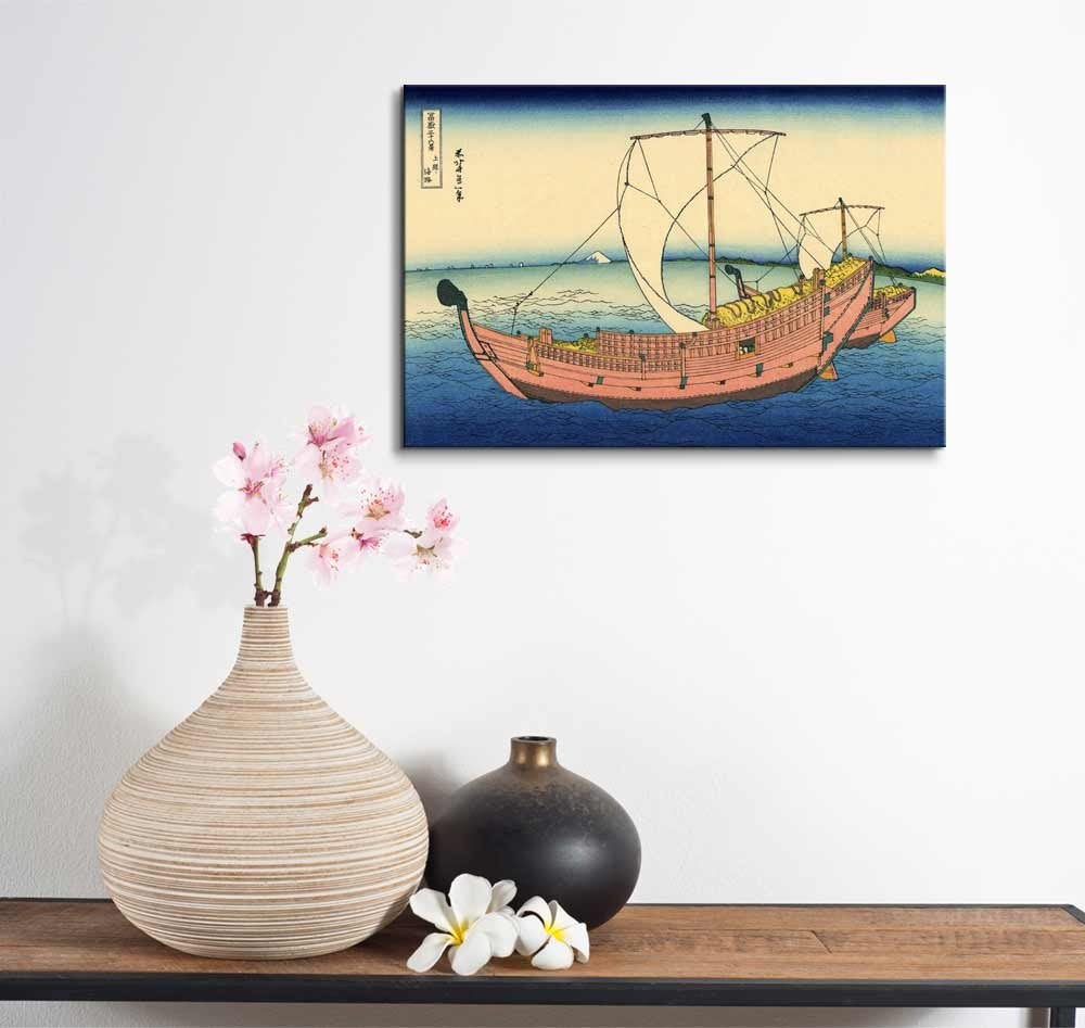 Canvas Wll Art - The Kazusa Province Sea Route by Japanese Artist Hokusai - Thirty-six Views of Mount Fuji Series