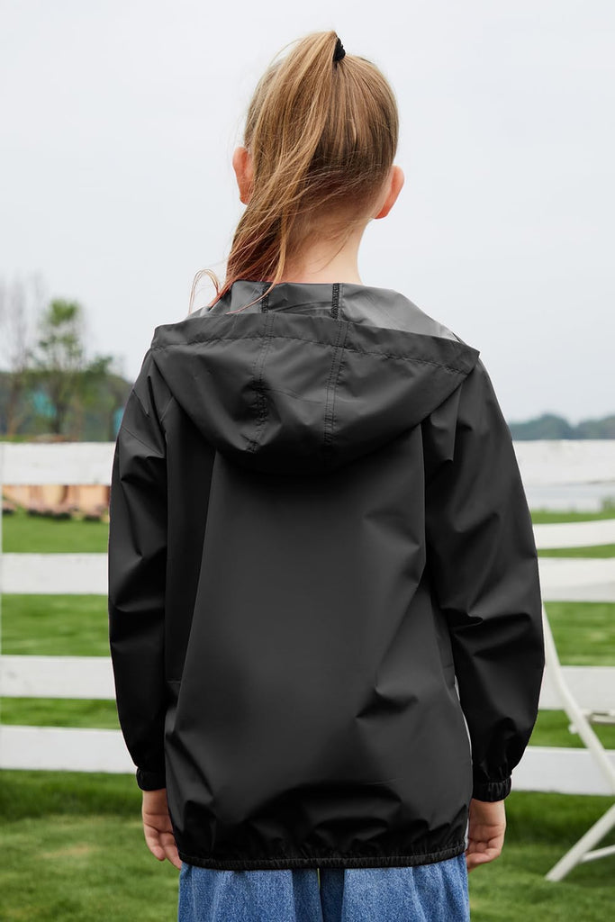 Girls Boys Rain Jacket Lightweight Waterproof Packable for Outdoor