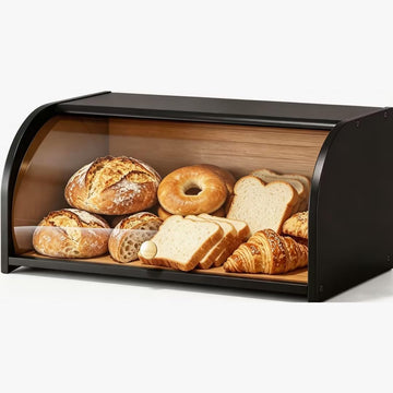 Bread Box - Roll Top Countertop with Clear Lid