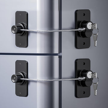 Fridge Lock (2 Pack),Refrigerator Lock with Keys,for Fridge, Cabinet Locks, Drawers, Dishwasher, Toilet and Child