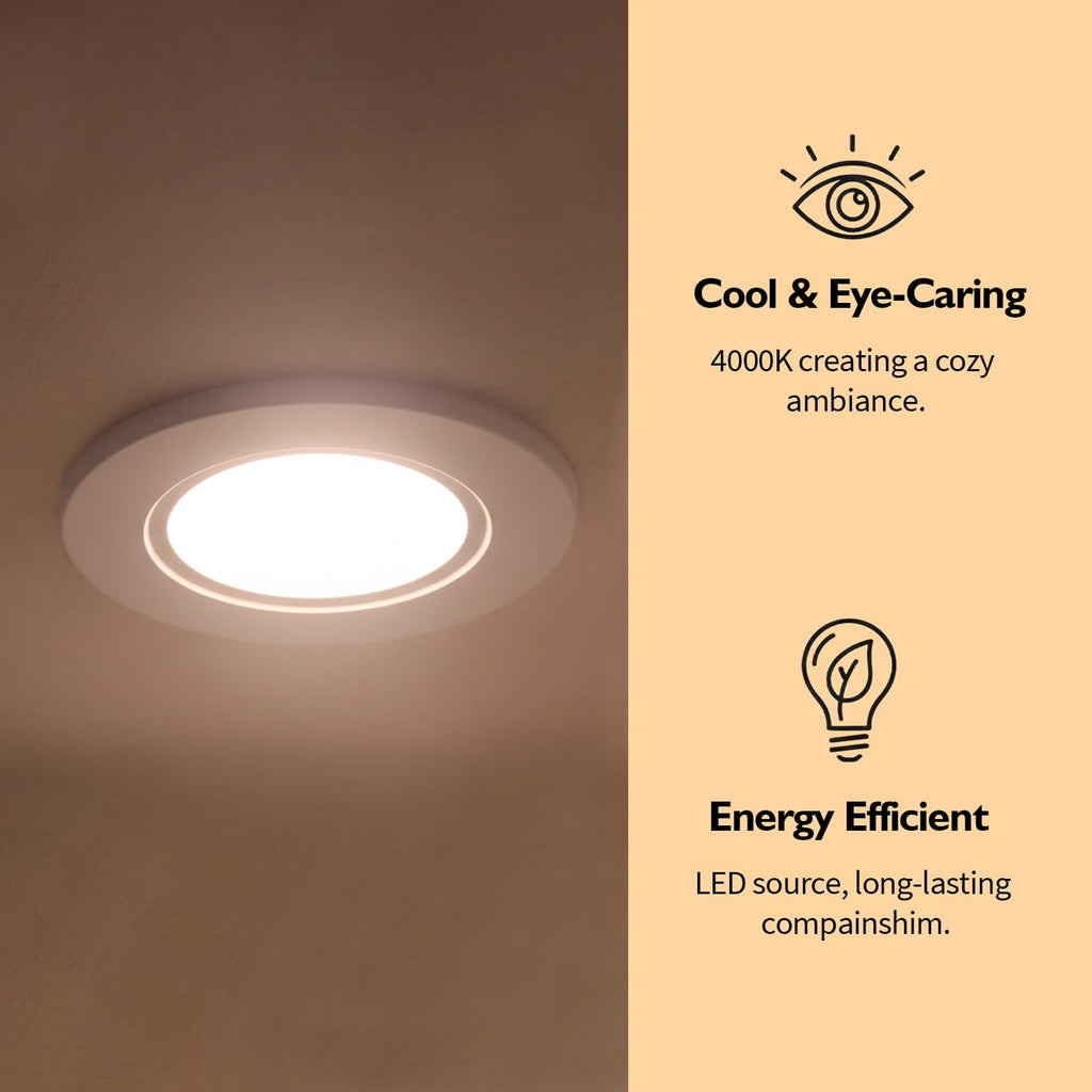 5/6 Inch LED Can Lights Adjustable Retrofit Recessed Lighting,4 Pack