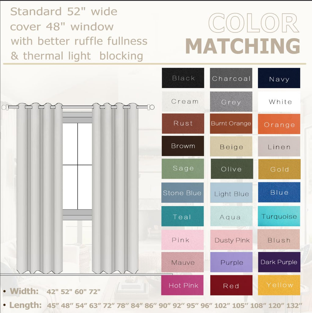 132 Inch Blackout Curtains, 11FT High Ceiling Extra Long Grommet Drapes Bedroom, 2 Panels Set, 11 FT Length 52'' W x