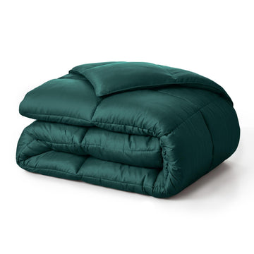 Brushed Microfiber Solid Comforter, Down Alternative Bedding, Reversible, Medium Weight, Fluffy, Decorative, Duvet