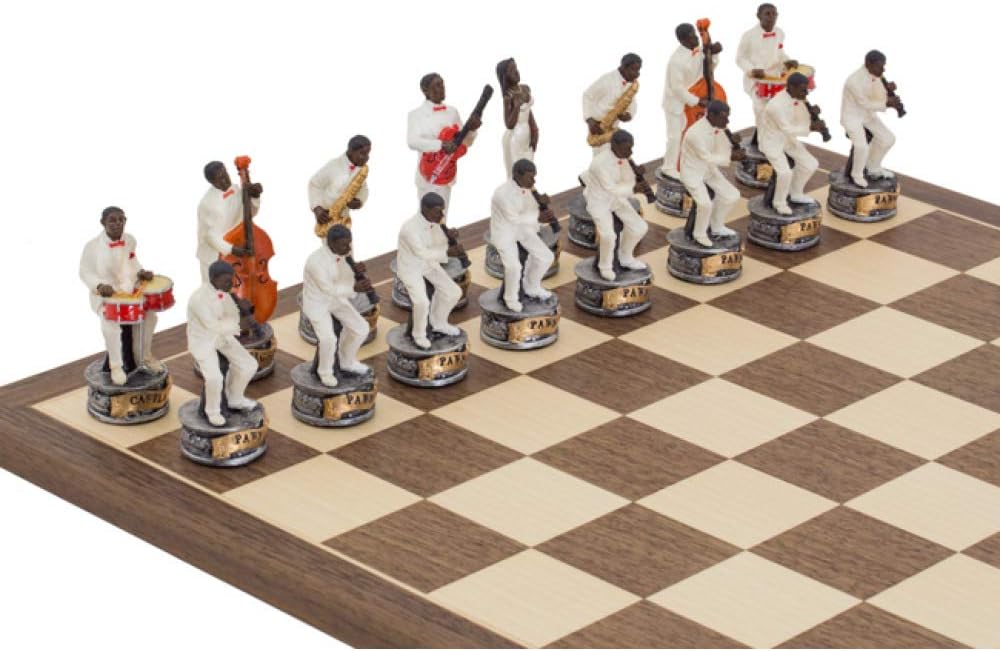 The Jazz Band Vs Rock Stars Hand Painted Themed Chess Pieces
