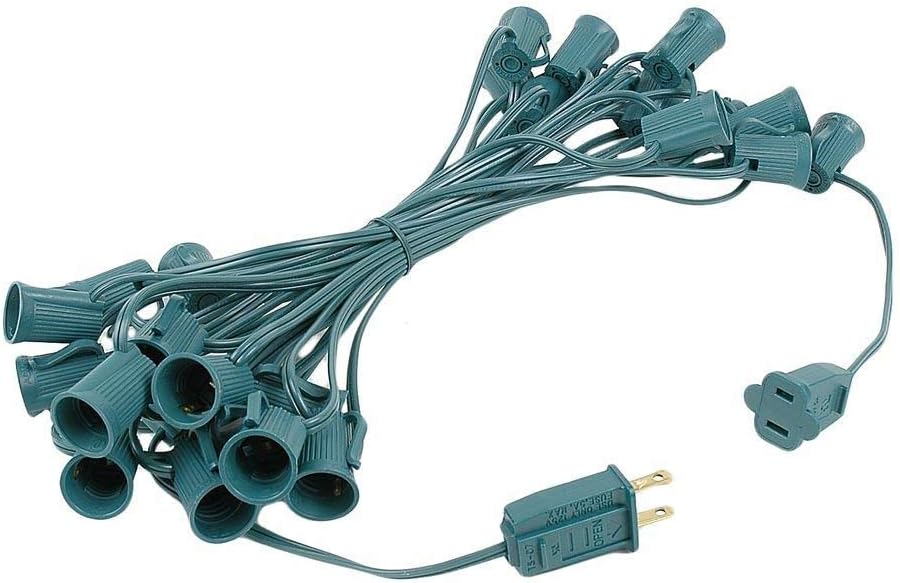 25 Foot C9 Multi Ceramic Christmas String Light Set, Opaque Bulbs