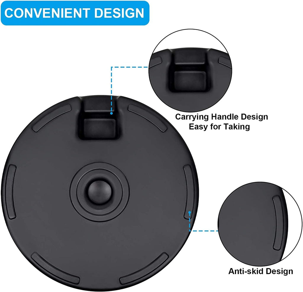 20" Round Heavy Duty Patio Umbrella Base Stand with Steel Umbrella Holder